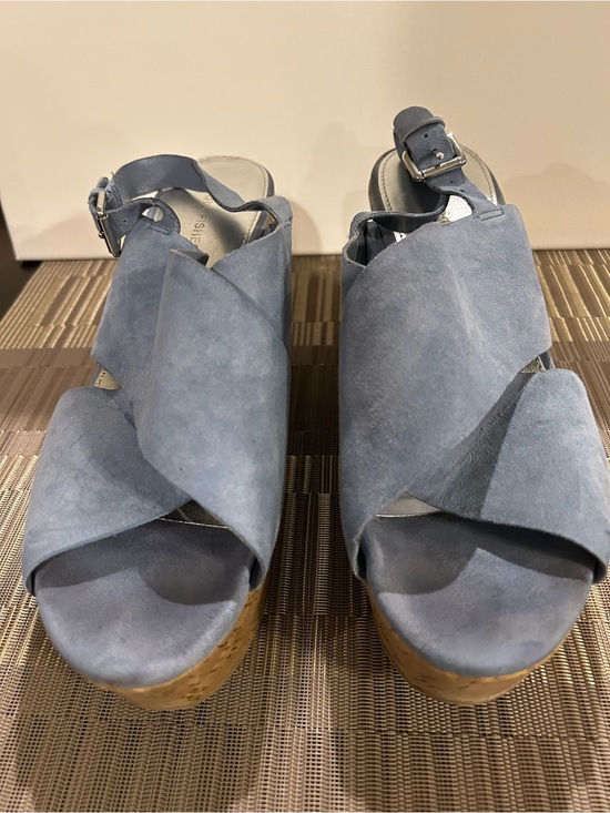 Marc Fisher Shoes - Marc Fisher Blue Suede Crisscross Platform Sandals